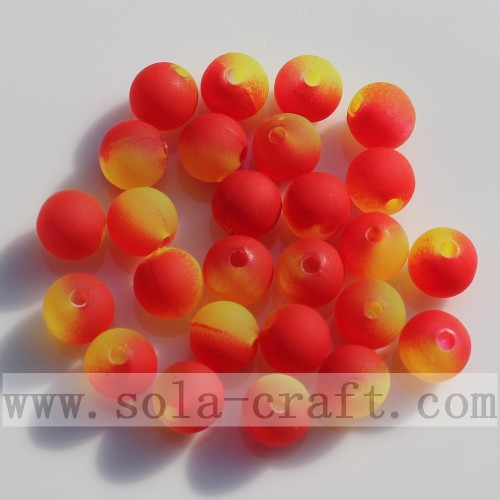 Neue zweifarbige Jelly Rubber Round Beads Großhandel