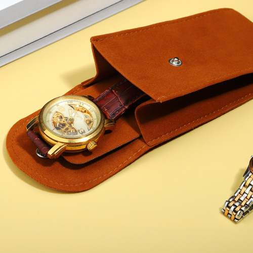 Suede Leather Organizer Watch Travel Case