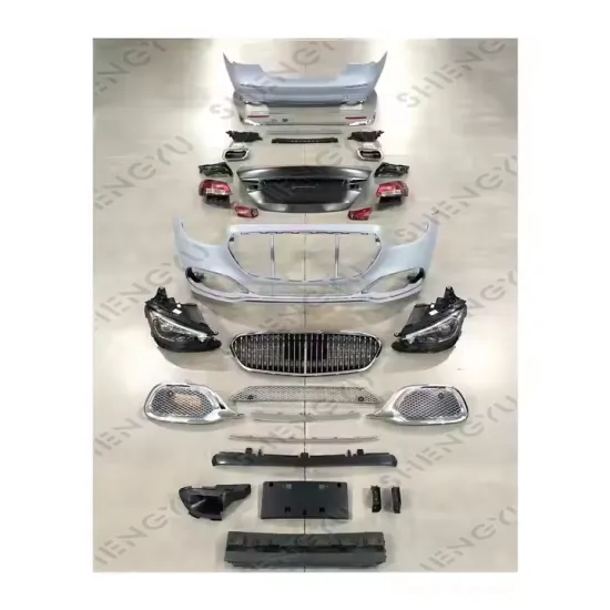 Maybach Style Bumpers, Grille, Trunk, Headlights, Taillights, and Exhaust Pipes for Benz W213 (2018-2020)