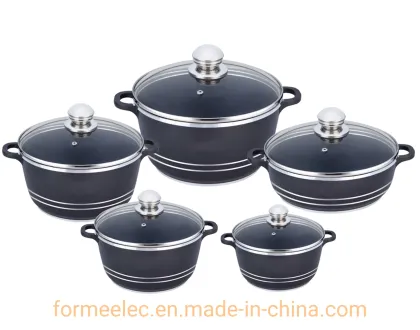 Casserole Granite Set 10PCS Cookware Set Aluminum Casserole Ceramic Coating Stewpot