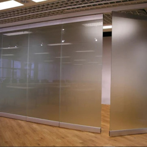 Sliding folding glass partition