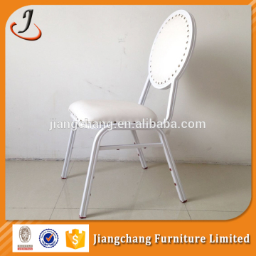 Stacking White Leather Banquet Wedding Chairs JC-L418