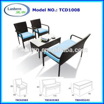 Outdoor garden furniture rattan dining table chair sets TCD1008