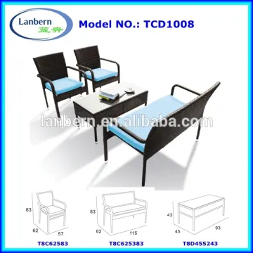 Outdoor garden furniture rattan dining table chair sets TCD1008