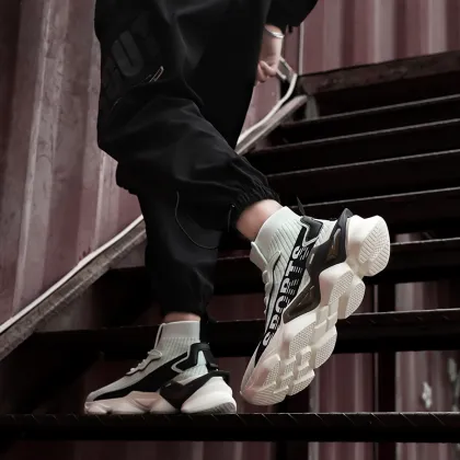 Men's casual sports shoes fashion trendy shoes men's light casual shoes outdoor light ankle men's shoes breathable cushioning