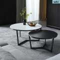 Runder Tisch aus hellem Luxus-Marmor