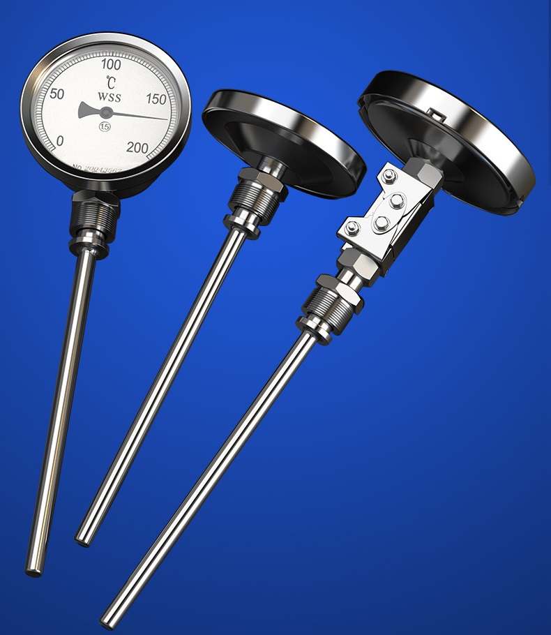 Oil level anti-vibration bimetal thermometer