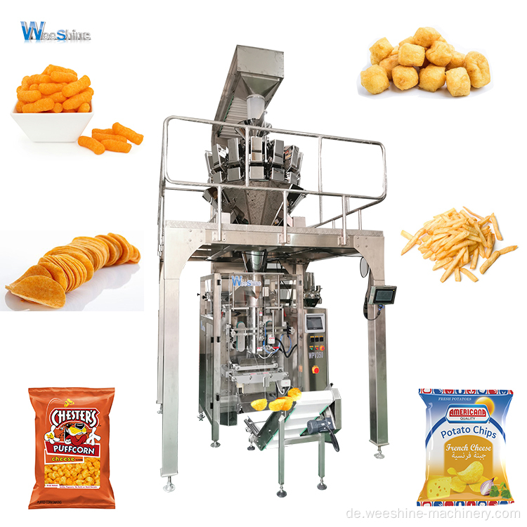 Puff -Snacks Food -Kartoffel -Chips Verpackungsmaschine