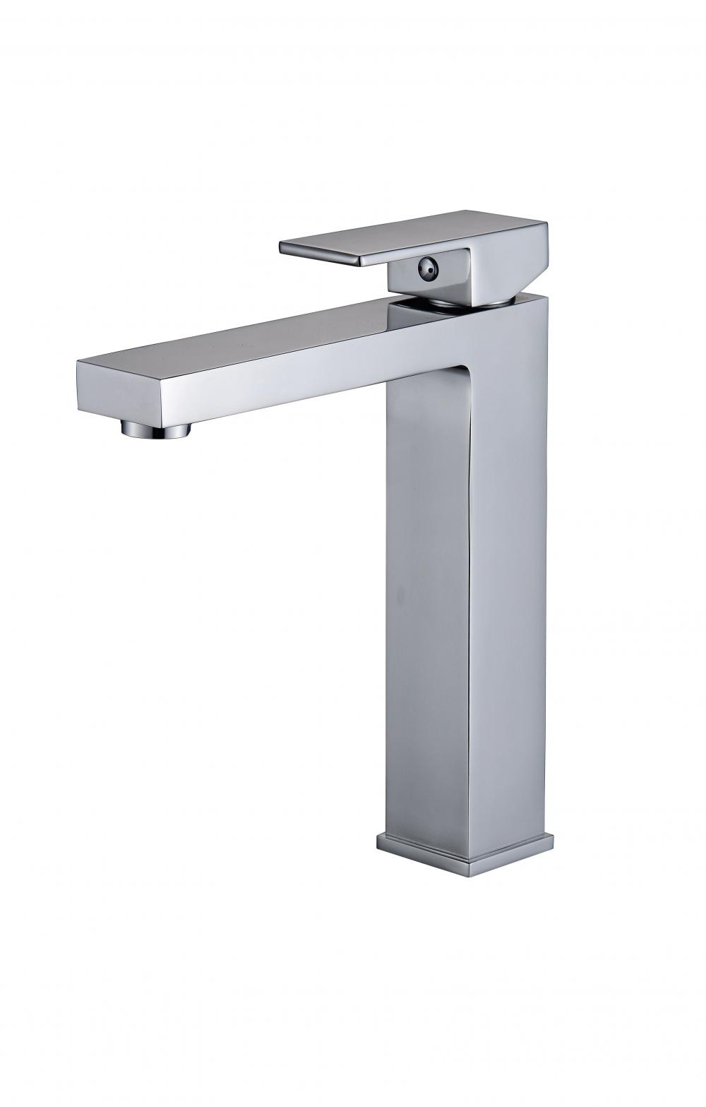 Chrome Square Brass Single Faucet High Basin Faucet