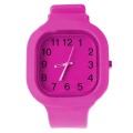 Pure Color Silicone Watch Square Kids Waterproof