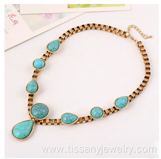 New Fashion Women Blue Turquoise Necklace