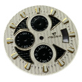 3 subdials com padrão de linho para relógio de cronógrafo