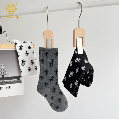 Korean Cross Flower High Socks Autumn/Winter Sports Socks