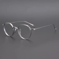 Óculos de grife cinza em forma oval leve