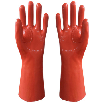 PVC gloves with thick cotton lining 27cm