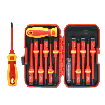 Insulated 13-in-1 Screwdriver Set for High Voltage Electrical Work