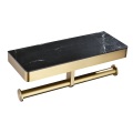 Toiler Paper Holder With Black Slabstone Shelf