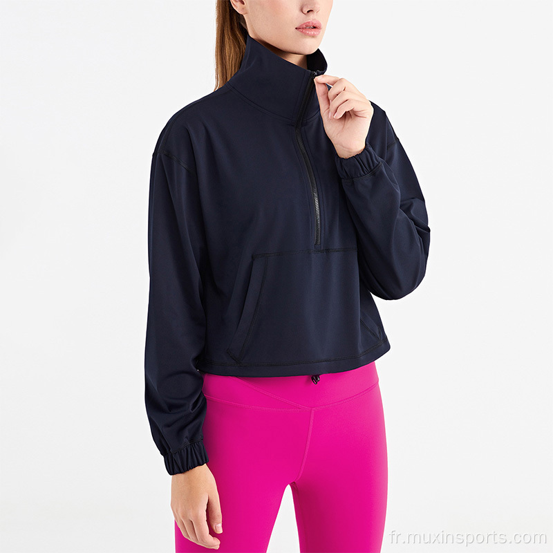 Sweats à capuche à collier élevé avec poche avant