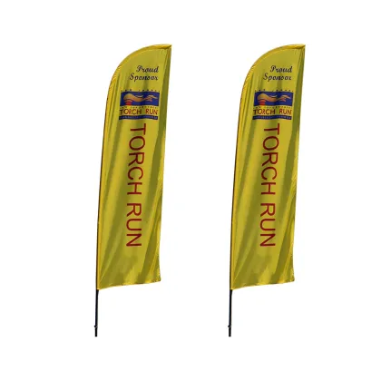 Custom Logo Printed Feather Teardrop Rectangular Banners for Advertising Campaigns