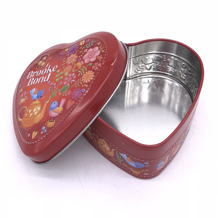 Custom Heart Shape Tin Gift Box For Packaging