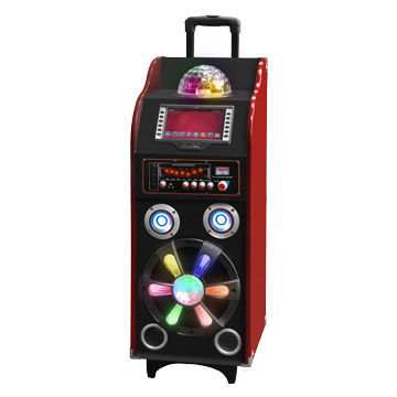 Digital speaker systems with disco light and microphone
