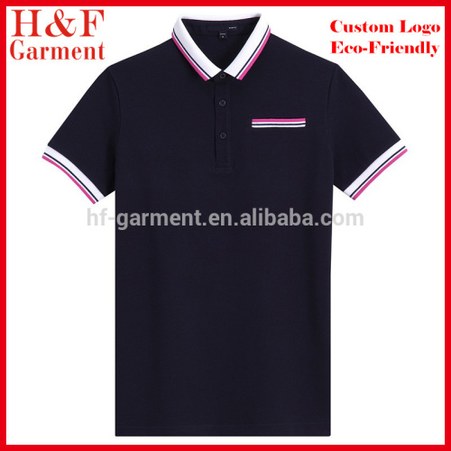 100% cotton polo shirts with pockets custom logo label design colors