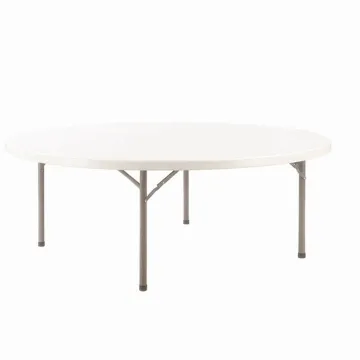 6FT Factory Direct Outdoor Party and Wedding Table - 180cm White Plastic Folding Round Catering Table