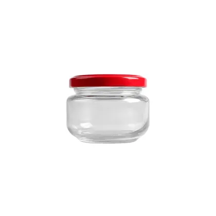 round 120ml glass caviar jar with lid