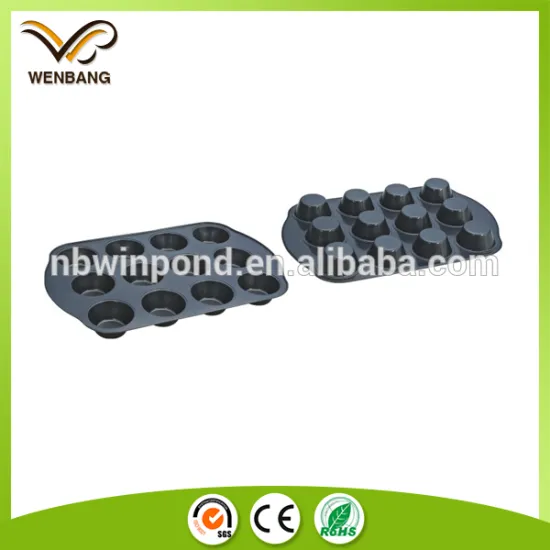 custom carbon steel cupcake metal nonstick 12 cup muffin pan