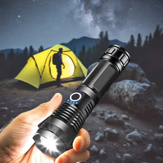 Professional Rechargeable Zoomable XML-T6 Tactical LED Flashlight for Fishing and Big Light Output