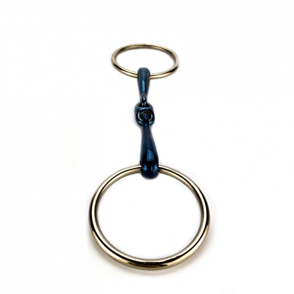Double Jointed Blue Steel Ring Snaffle Bits