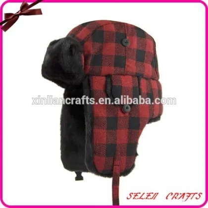 2017 fashion Woolrich Plaid Check trapper hat