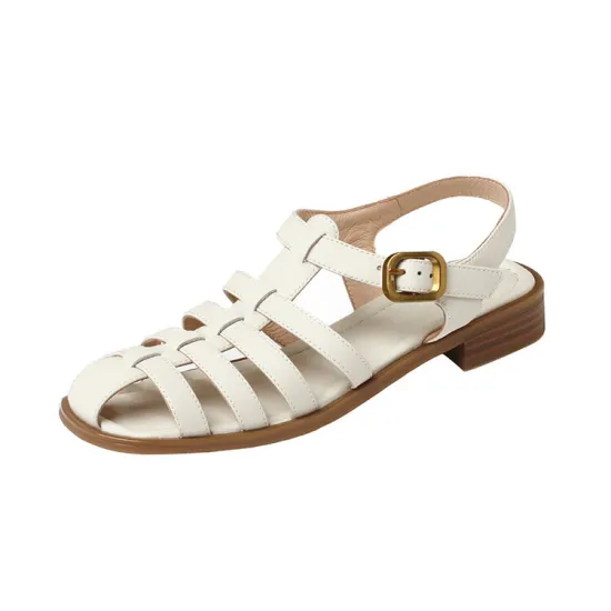 Flat Woven Roman Shoes Thick Back Air Sandles