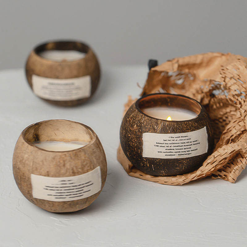 Чысты натуральны какосавы воск сам сам ручной выраб свечка