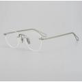 Gold Circle Titanium Frameless Designer Vintage Glasses