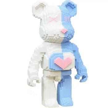 Creative Bear 55CM Large Bearbrick Model with Light Building Blocks - Educational Toy Gift for Birthday