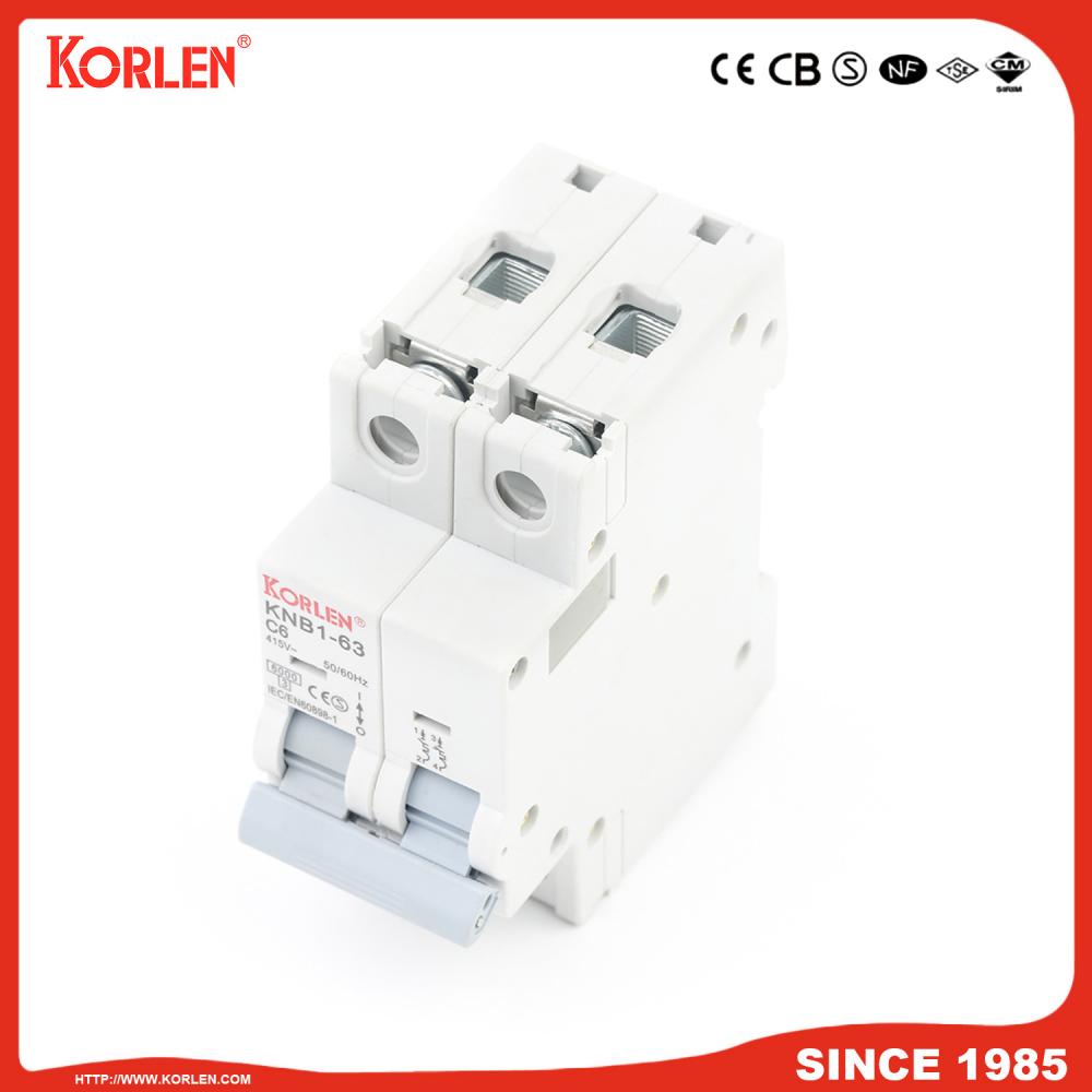 Miniature Circuit Breaker 4.5KA 63A 2P with CE