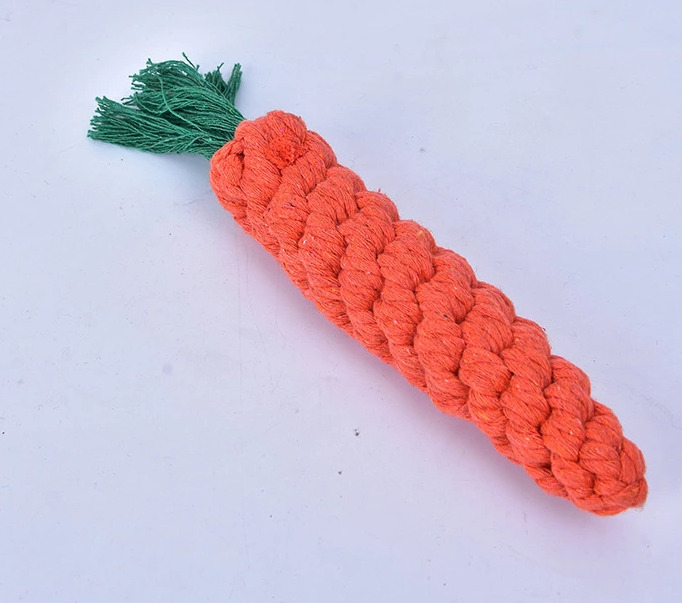 Cotton Carrot Teeth Cleaning Pet Dogs Rope Toy