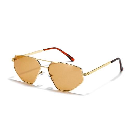 Großhandel Metallgläser Doppelbrücke Katzen-Eye Vintage Sonnenbrille Populäre große gerahmte Sonnenbrille