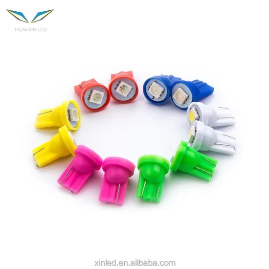 T5 W3W LED SMD 3030 Car Lamp - CANBUS Error-Free Bulbs (White/Blue/Green/Yellow, 12V)