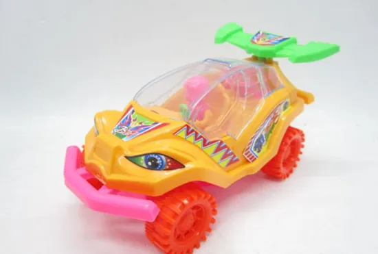 PULL -STRING CARTOON CAR W/LIGHT
