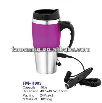Car 16oz Heated mugs/16oz tall coffee mug