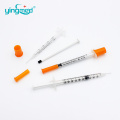 1ml orange cap Diabetic insulin syringe with needle