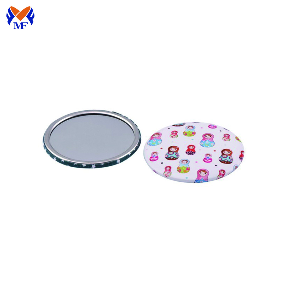 Mini pocket round makeup mirror with logo