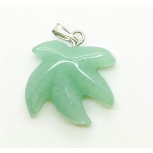 Maple Leaf Shape Green Aventurine pendant