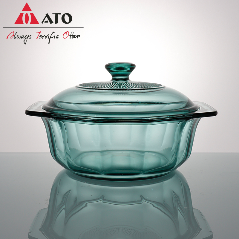 Green Cooking tableware pan high borosilicate tabletop glass