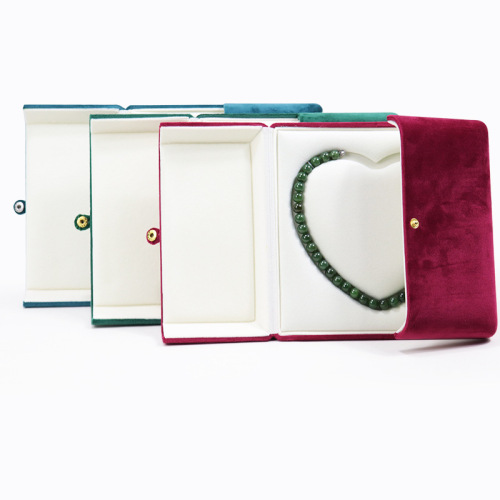 Velvet double-opening jewelry box for rings bracelets