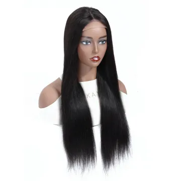 Straight Remy Human Hair Lace Wig Vendors Wholesale Cheap Peruvian Hair Extension Swiss 4X4 Lace Closure Wig For Black Women
