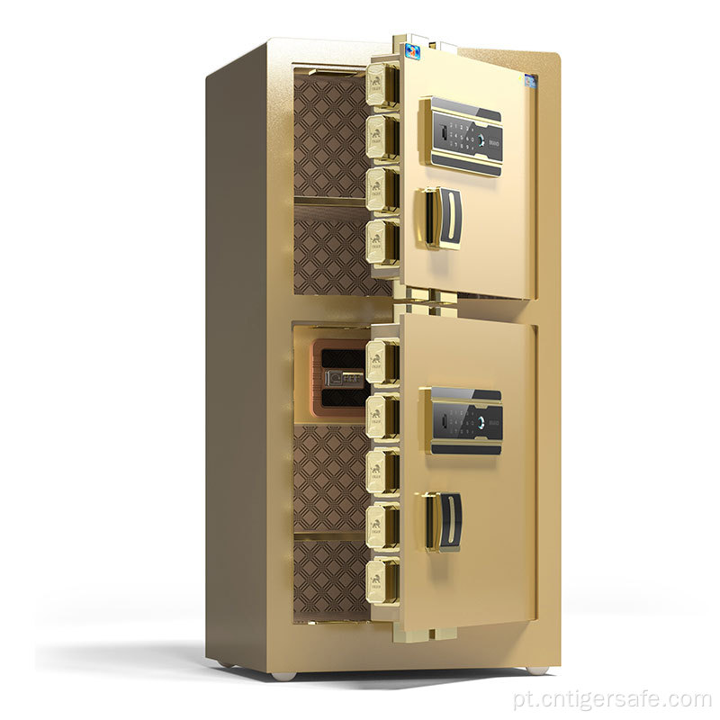 Tiger Cofres de 2 portas de ouro de 2 portas de 120 cm de altura de impressão digital