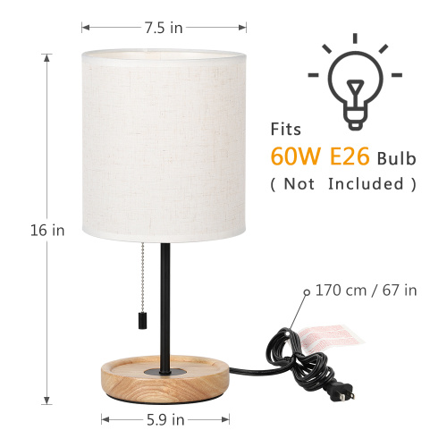 Minimalist Schlafzimmer Nachttischlampe mit Stofflampenschirm